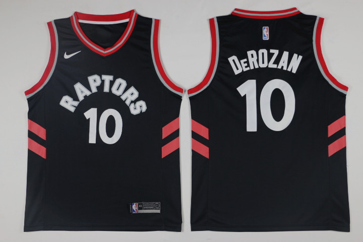 Men Toronto Raptors 10 Derozan Black Game Nike NBA Jerseys